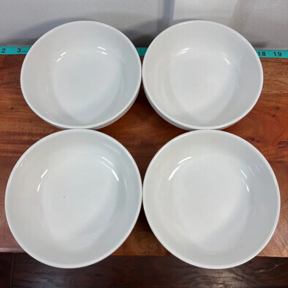 Culinary Arts Cafeware White Porcelain Pasta/Salad/soupBowls Set of 4 6-1/4